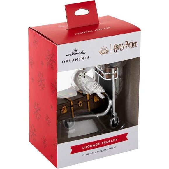 Hallmark‎ Harry Potter Trolley Luggage Cart W/Hedwig Christmas Holiday Ornament - Picture 5 of 5